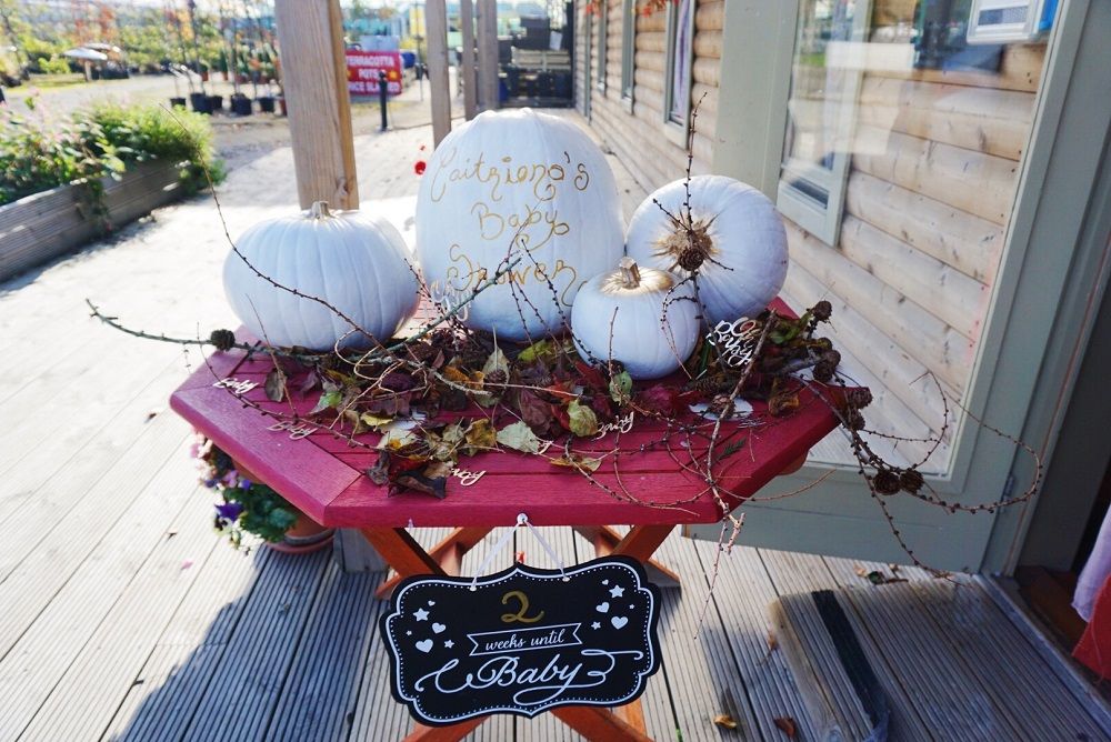 Gold and white pumpkins baby shower